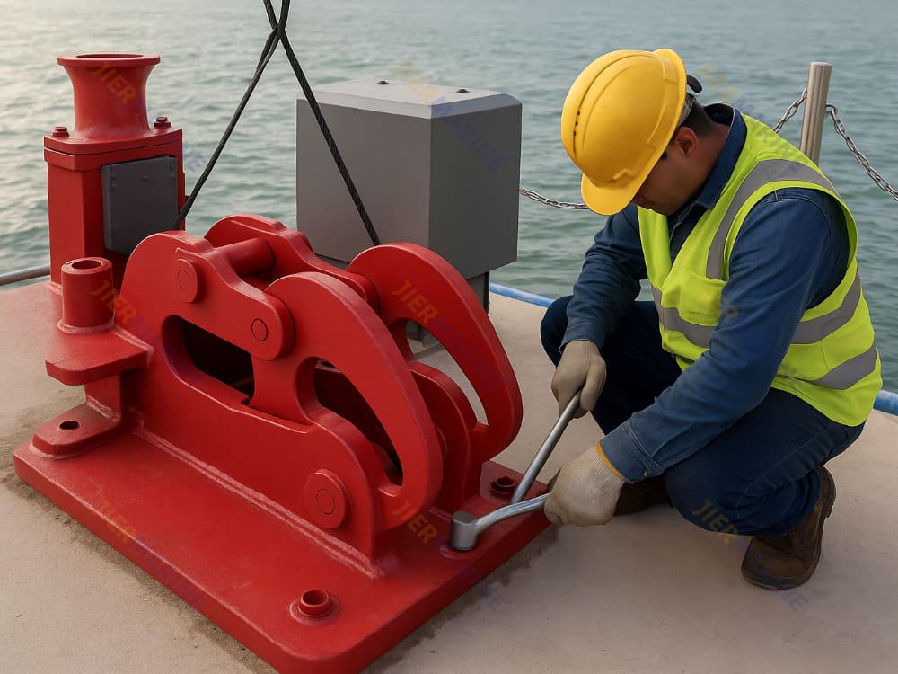 pemasangan kait pelepas cepat